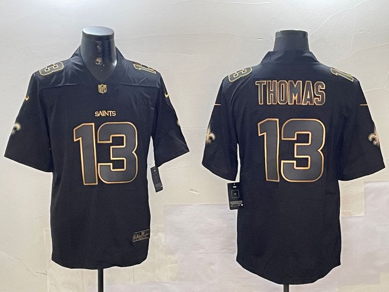 Men New Orleans Saints #13 Thomas Black Gold 2024 Nike Limited NFL Jersey style 0108